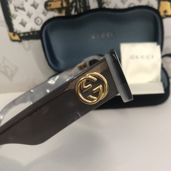 New Authentic Gucci GG0516S 002 Transparent Grey Square Silver Mirror Lens - Picture 11 of 15